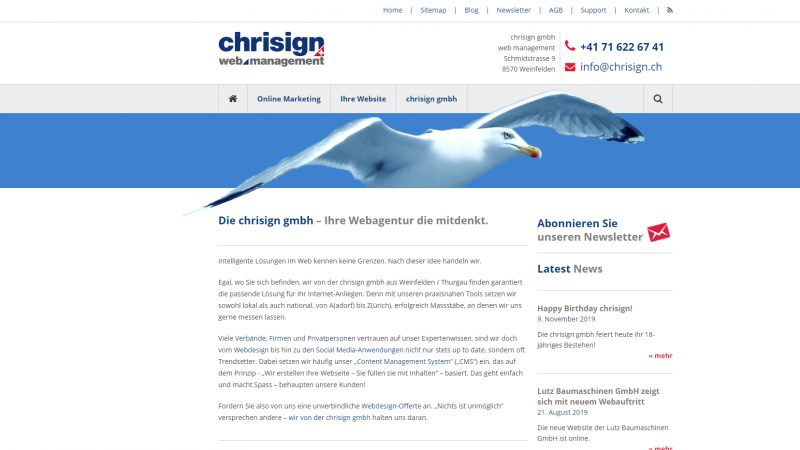 Die neue Webseite der chrisign gmbh