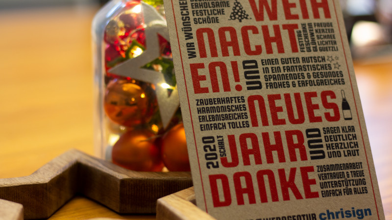 Frohe Weihnachten und einen guten Rutsch