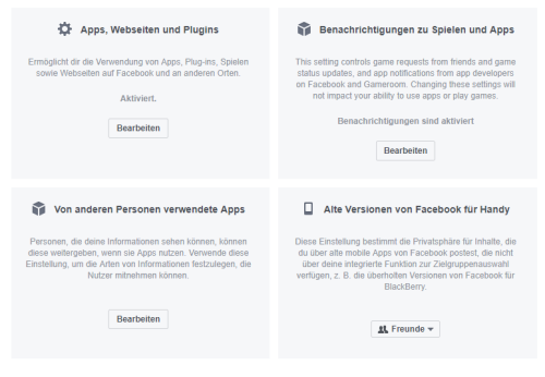 Facebook Privatsph&auml;reeinstellungen