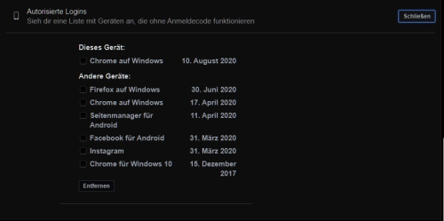 Facebook autorisierte Logins pr&uuml;fen