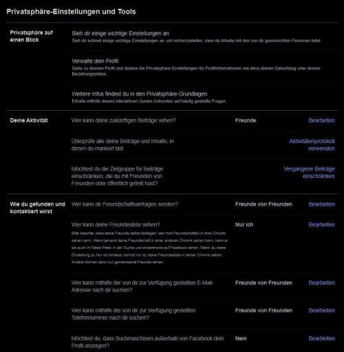 Facebook Privatsph&auml;reeinstellungen &uuml;berpr&uuml;fen