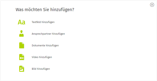 XING Business Seiten Elemente