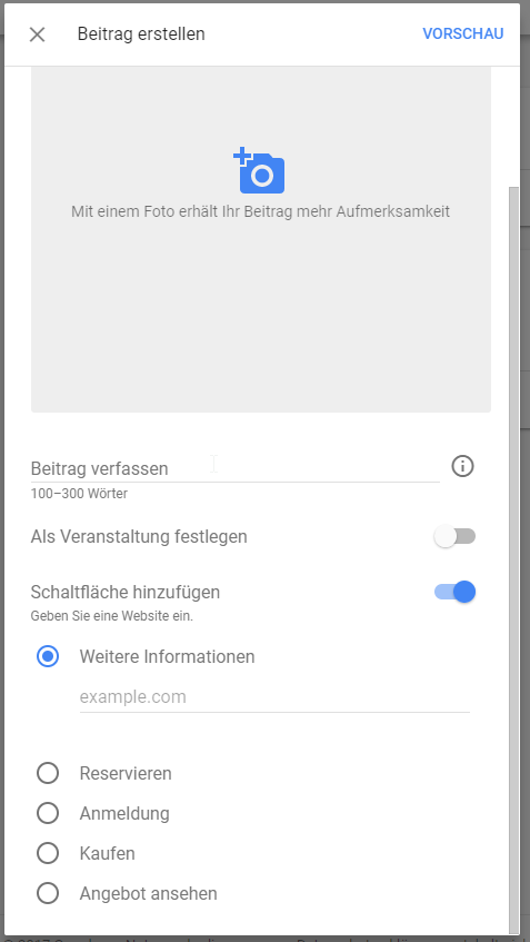 Google My Business Beitrag erstellen