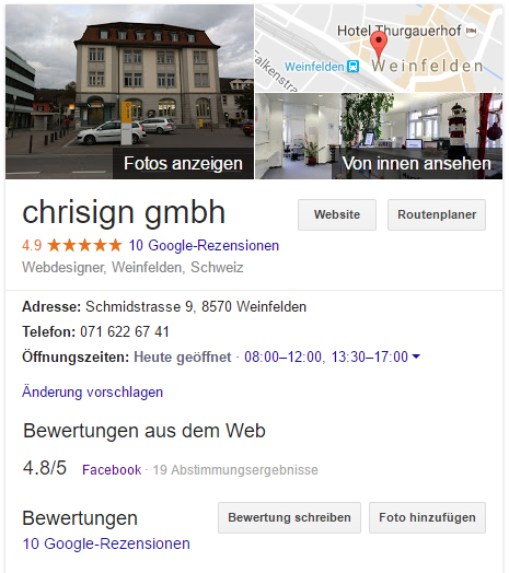 Google My Business Eintrag mit Facebook Bewertungen