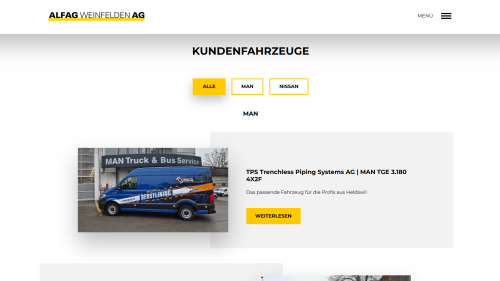 Kundenfahrzeuge Listenansicht