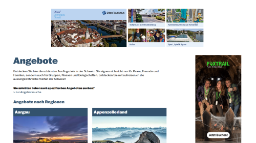 Startseite &Uuml;bersicht der Angebote