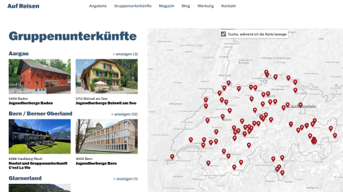 Unterk&uuml;nfte Kartenansicht