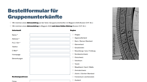 Werbung Bestellformular