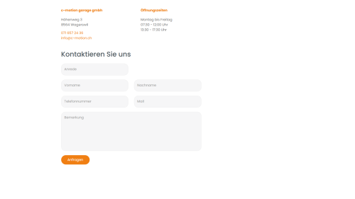 Kontaktseite mit Formular