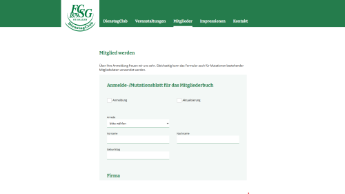 Mitglied werden Formular