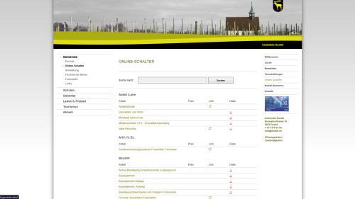 Online Schalter mit Suchfunktion