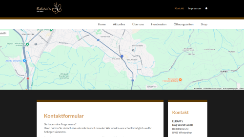 Kontaktseite mit Kartenansicht