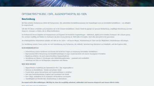 Offene Stellen Detailansicht