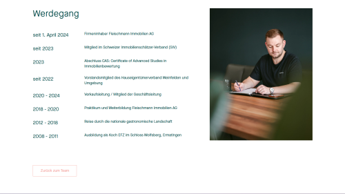 Teamseite Detailansicht