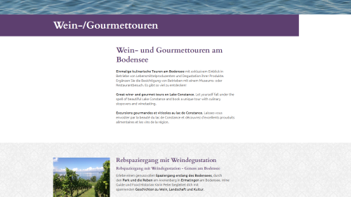 Gourmettouren Auflistung