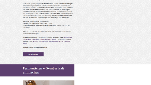 Kochevents Auflistung