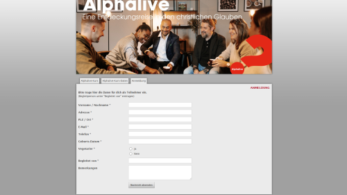 Alphalive Anmeldung
