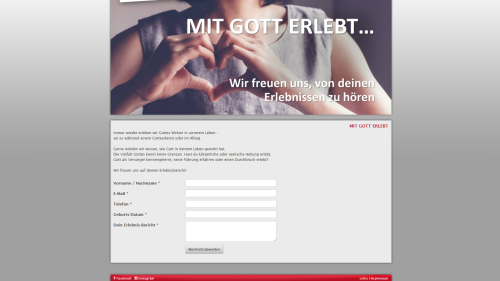 Mit Gott Erlebt Formular