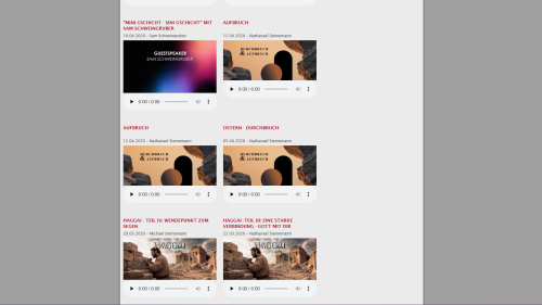 Predigt Podcast Listenansicht
