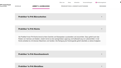 Ausbildung Detailseite