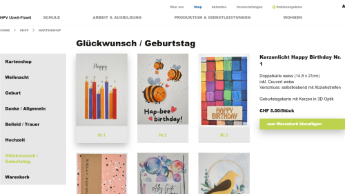 Shop Listenansicht