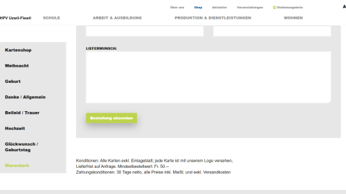 Shop Warenkorb