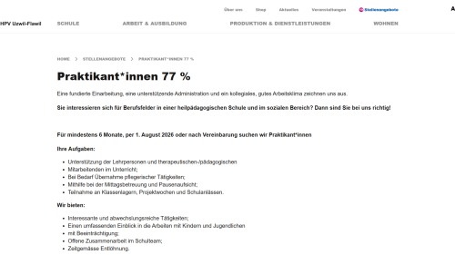 Stellenangebot Detailansicht