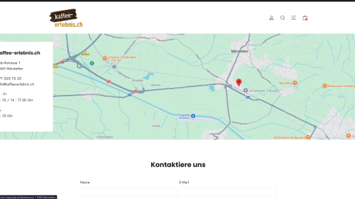Kontaktseite mit Kartenansicht