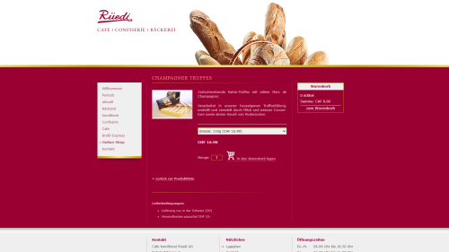 Online Shop Detailansicht
