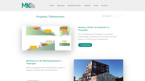 Projekte Listenansicht