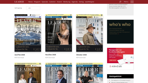 Listenansicht aller Magazine
