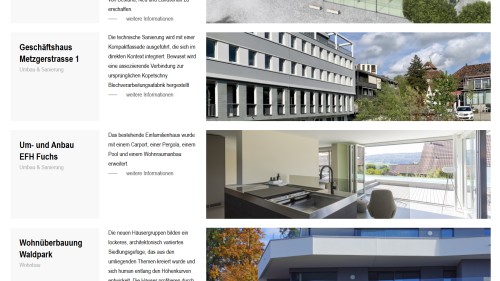 Projekte Listenansicht