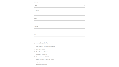 Kontaktseite mit Formular