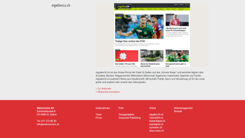 Webseiten von Metrocomm