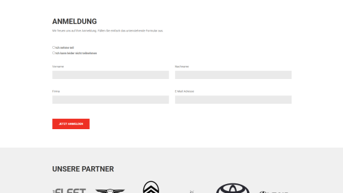 Events Detailansicht mit Anmeldeformular