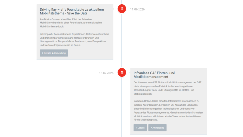 Events Listenansicht