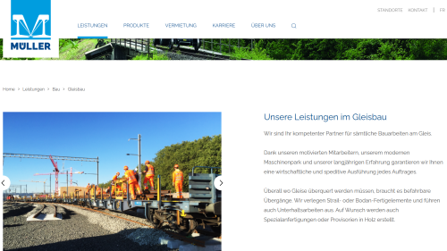 Leistungen im Gleisbau