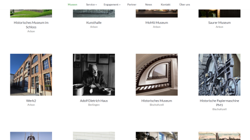 Museen Listenansicht