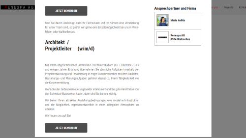 Offene Stellen Detailansicht