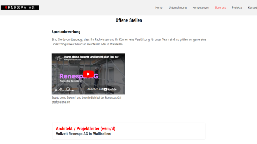 Offene Stellen Listenansicht