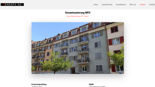 Projekt Detailansicht