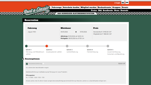 Auto Reservieren und Direkt Bezahlen