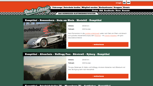Roadbook Listenansicht