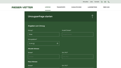 Umz&uuml;ge Formular