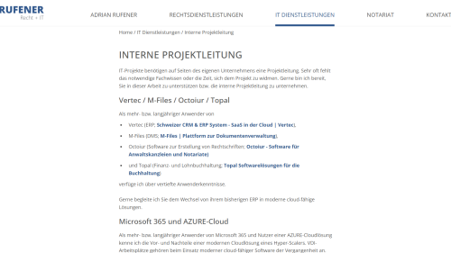 Dienstleistungen Detailansicht