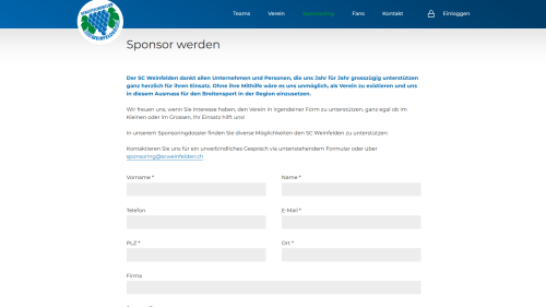 Sponsor werden Formular