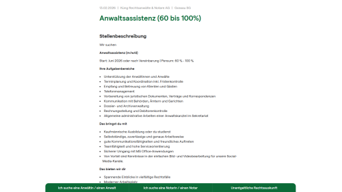 Stellenportal Detailseite