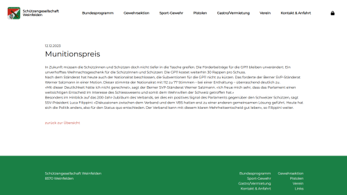 Aktuelles Detailansicht (Beispiel von Gewehrsektion)