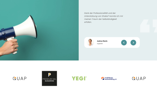 Darstellung der Testimonial und Partner