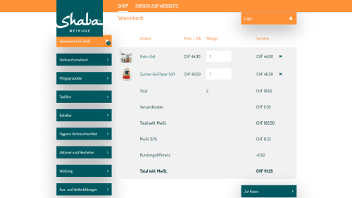 Shop Warenkorb